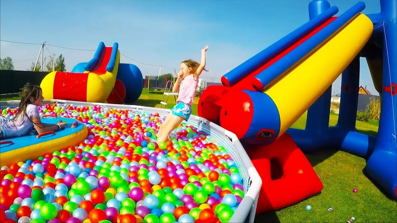 Inflatable slides, swimming pools, trampolines