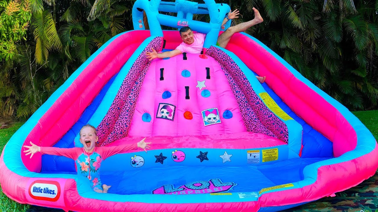 Inflatable slides, swimming pools, trampolines